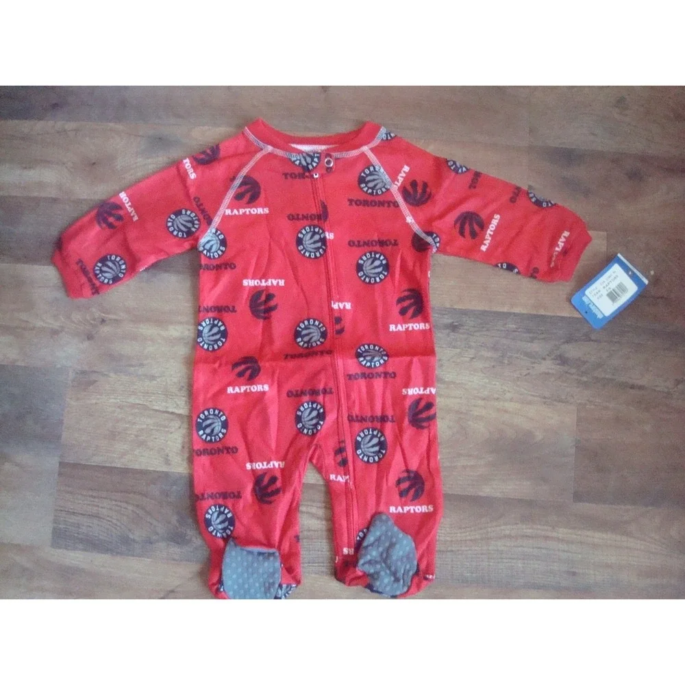 TORONTO RAPTORS 3-6M Infant/Toddler Coverall Zip Up Sleeper ROMPER 1Z